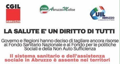 La salute è un diritto di tutti: 29 aprile a Pescara manifestazione regionale Cgil Cisl Uil