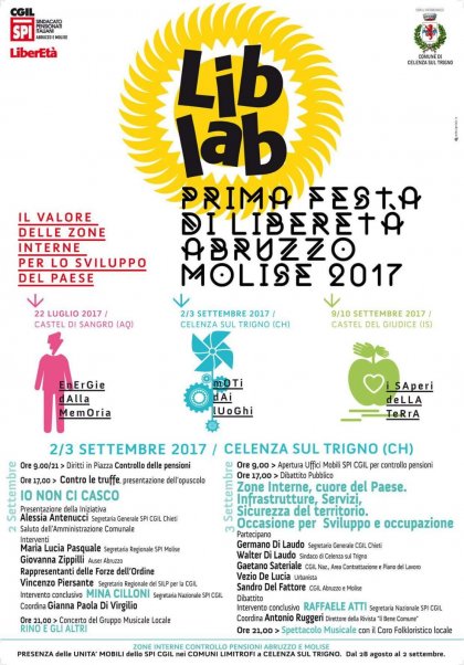 Celenza sul Trigno (CH) 2-3 settembre 2017 seconda tappa Festa LiberEtà