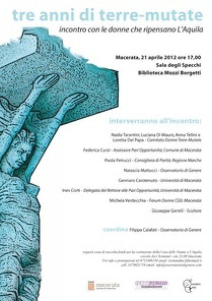 21 aprile 2012 Macerata: incontro Osservatorio di genere e Comitato Donne Terre Mutate