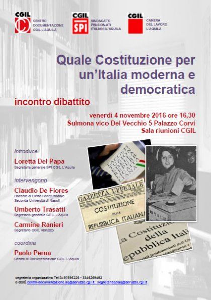 Sulmona 4 novembre 2016 Incontro dibattito sulla riforma costituzionale