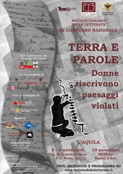 L&#039;Aquila 8-10 novembre 2013 Convegno nazionale SIL “Terra e parole. Donne riscrivono paesaggi violati”