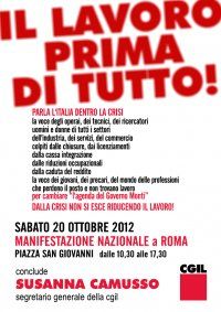 20 ottobre 2012 Pensionati in piazza alla manifestazione in San Giovanni a Roma