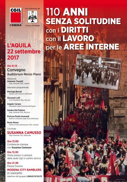 CGIL L&#039;Aquila 110 anni senza solitudine