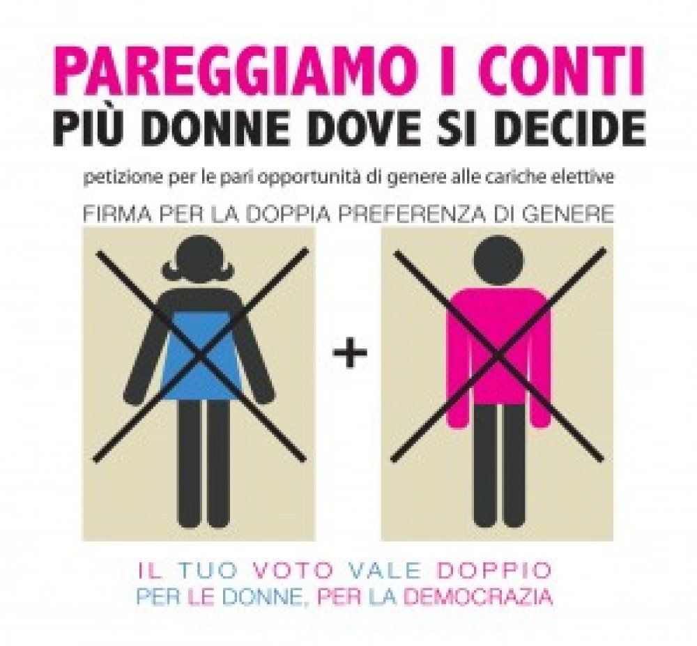 Petizione popolare &quot;Pareggiamo i conti più donne dove si decide&quot; al via la raccolta di firme