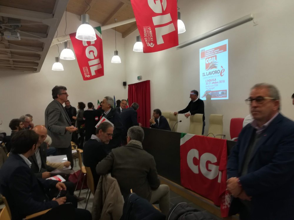 30 ottobre 2018 L&#039;Aquila &quot;Il lavoro è&quot; al via il V Congresso della Cgil provinciale