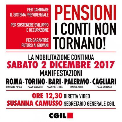 Pensioni, lavoro e servizi pubblici: l’Abruzzo a Roma alla manifestazione del 2 dicembre