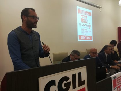 31 ottobre 2018 Congresso Cgil L&#039;Aquila Francesco Marrelli eletto Segretario generale