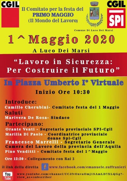 Primo maggio 2020 (d)a Luco dei Marsi