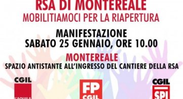 25 gennaio 2025 a Montereale (AQ) per la riapertura della RSA