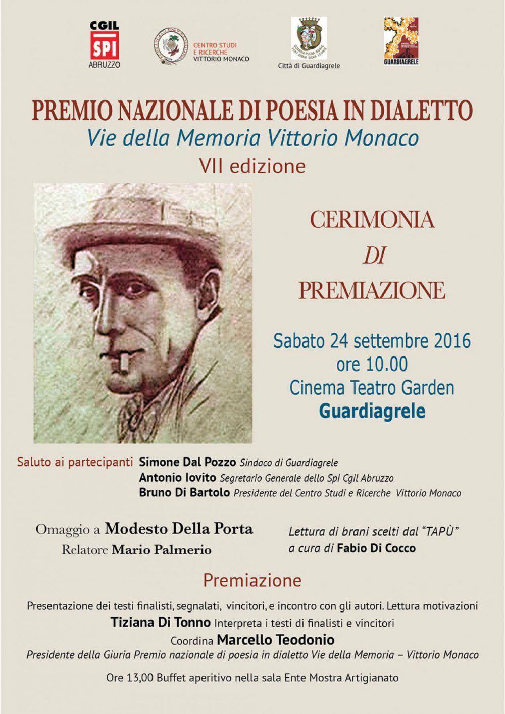 Cerimonia di premiazione Concorso nazionale di poesia in dialetto Vie della memoria - Vittorio Monaco: settima edizione