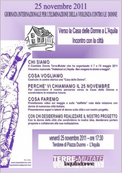 Donne Terre-Mutate Verso la Casa delle donne a L&#039;Aquila 25 novembre 2011