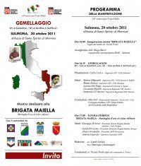 20 ottobre 2011 Gemellaggio Lega Spi Sulmona con la Lega Spi Savena (BO)