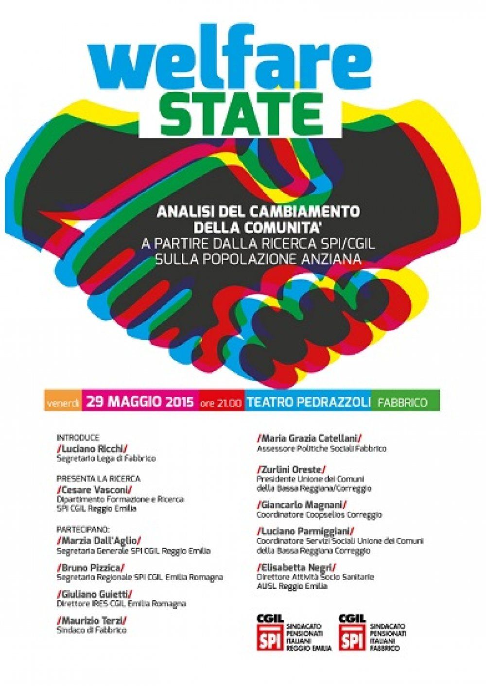 29 maggio 2015 Fabbrico (RE) Welfare state: analisi del cambiamento della comunità