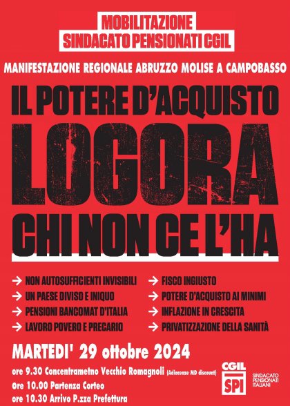 Il potere d&#039;acquisto logora chi non ce l&#039;ha: la nostra manifestazione