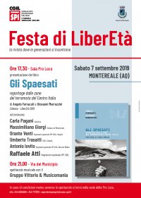 Presentazione del libro &quot;Gli spaesati&quot; alla Festa di LiberEtà di Montereale (AQ)