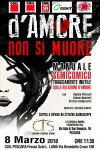 Pescara 8 marzo 2018 &quot;d&#039;AMORE non si muore&quot; spettacolo teatrale e altre iniziative