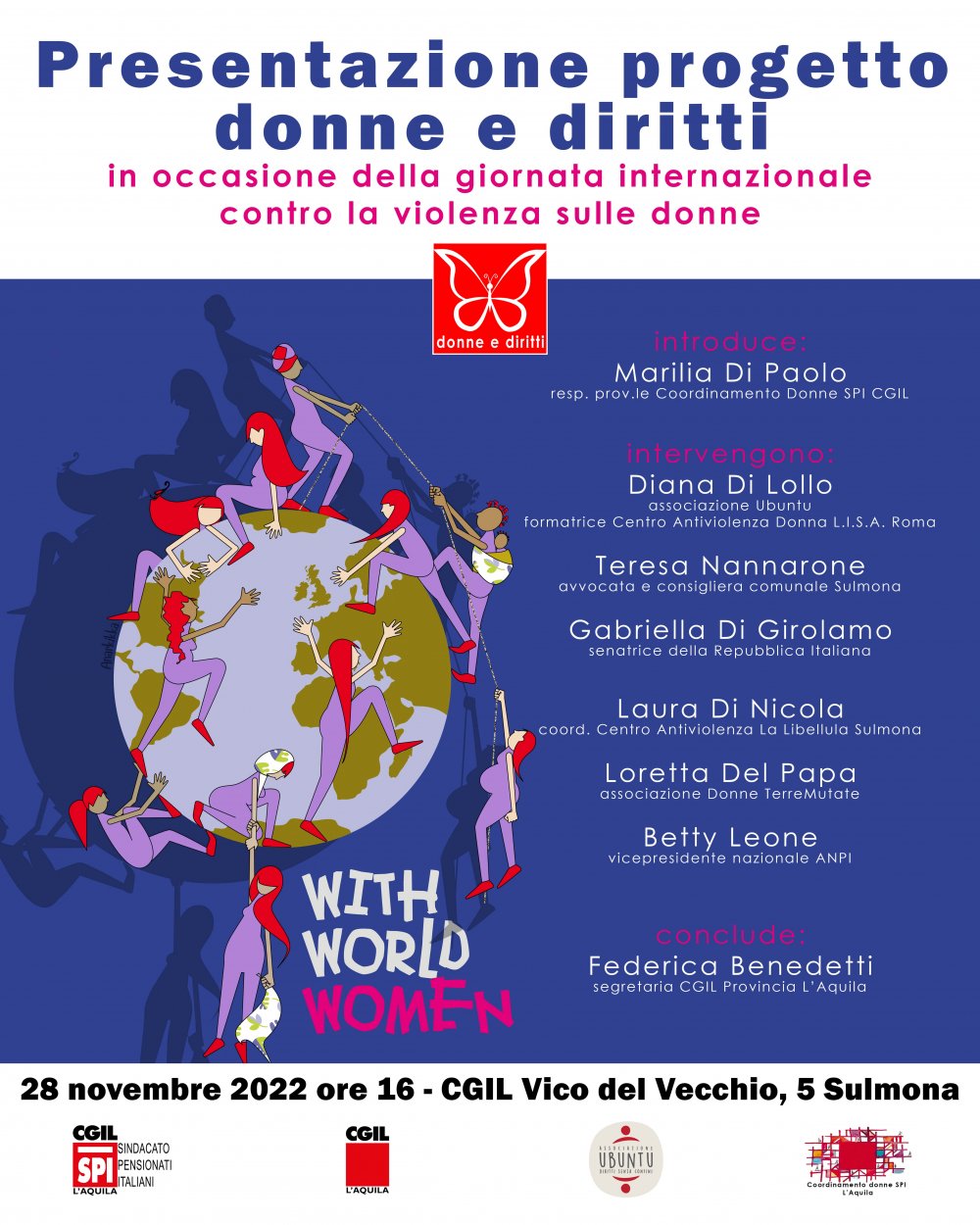 Sulmona 28 novembre 2022 Presentazione Progetto Donne e Diritti